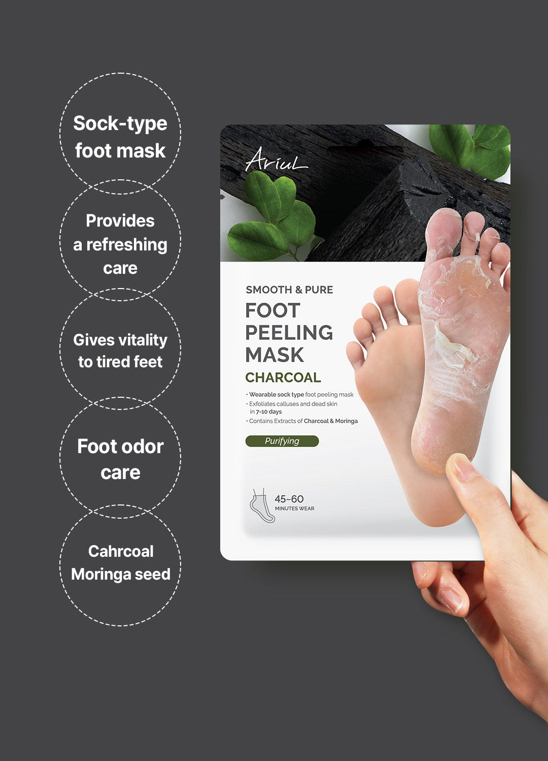 [Ariul] Smooth & Pure Foot Peeling Mask Purifying (2 Pairs)